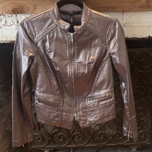 White House Black Market Metallic Bomber Jacket